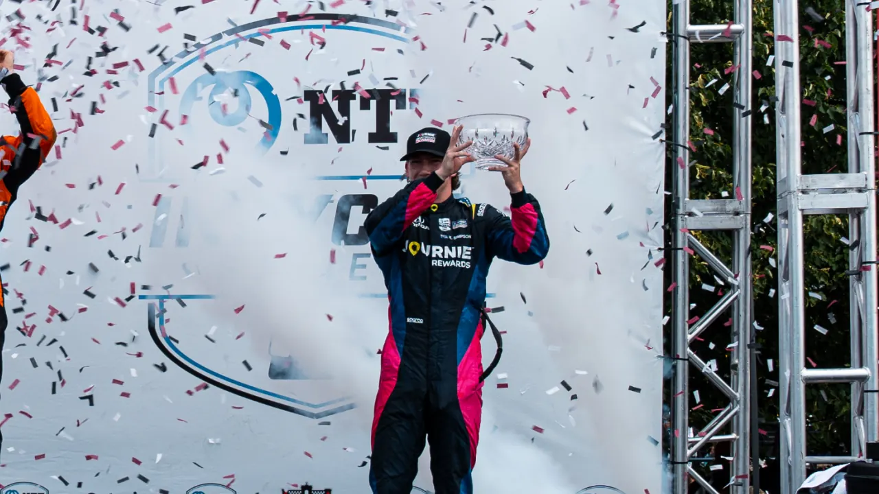 Kyffin Simpson's first career IndyCar podium with Chip Ganassi Racing