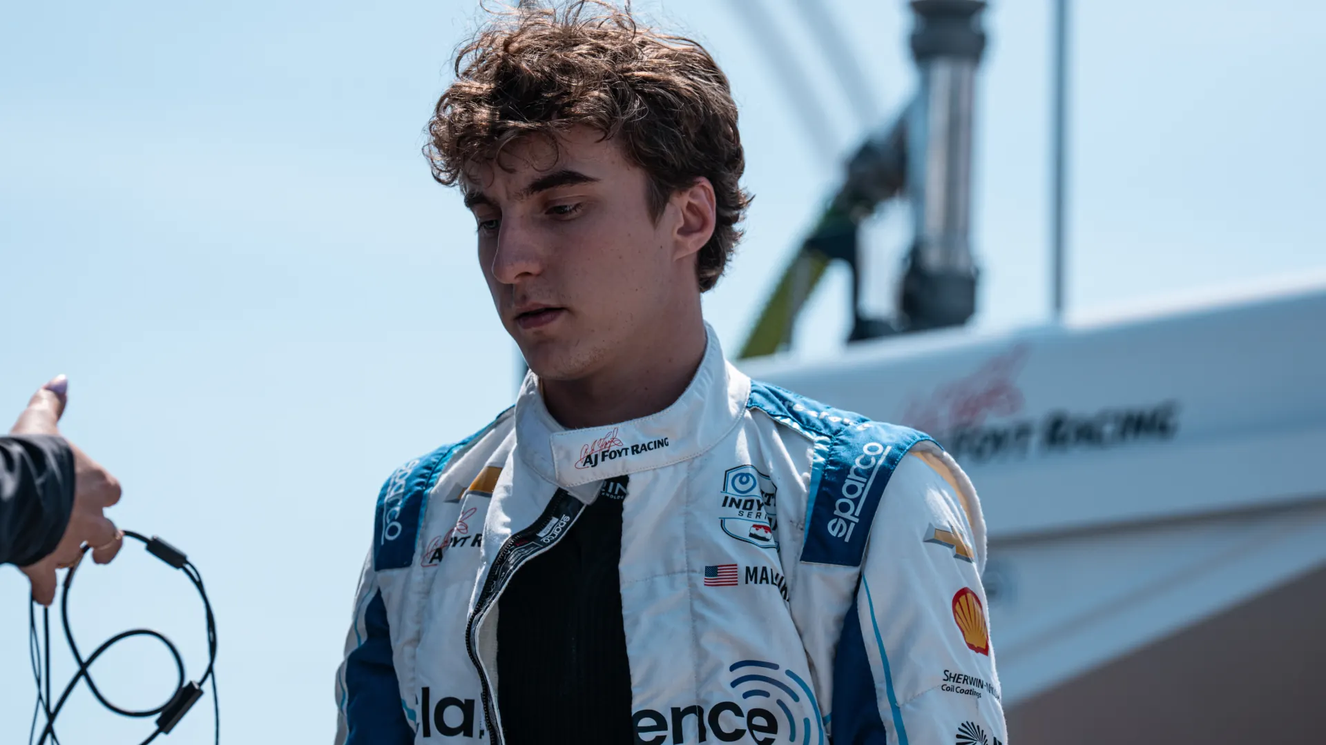 David Malukas preparing for an IndyCar race