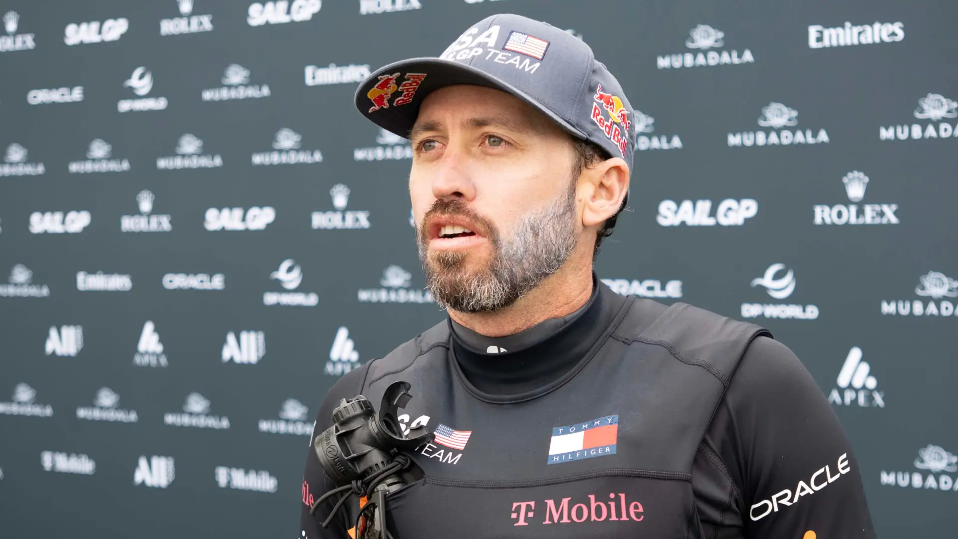 Taylor Canfield at a SailGP Press Conference