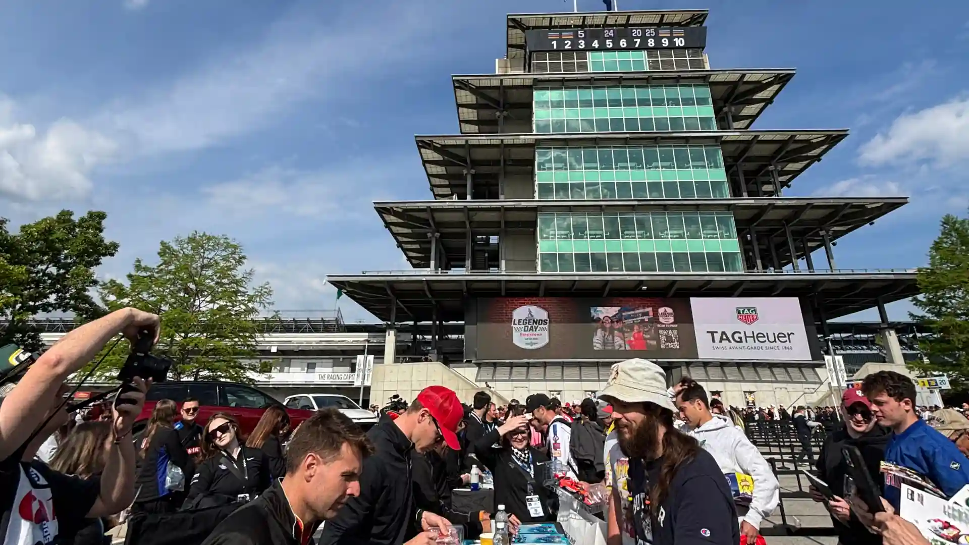 Fans at an autograph session at the Indy 500