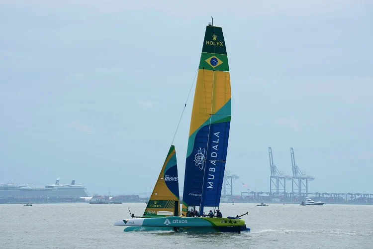Close up of the Mubadala SailGP team
