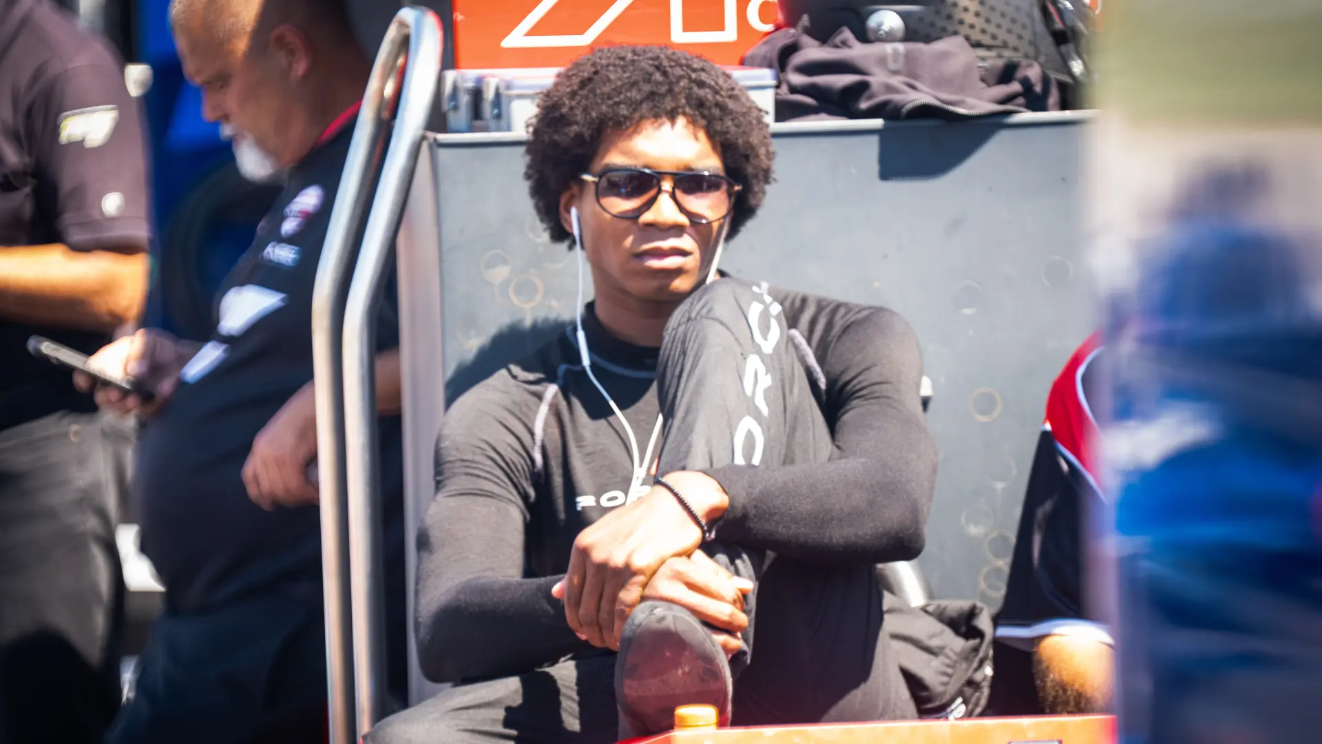 Myles Rowe before an INDY NXT Race