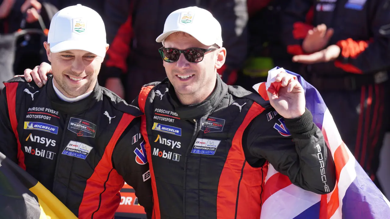 Nick Tandy with Laurens Vanthoor at the 24 Hours of Daytona in 2025