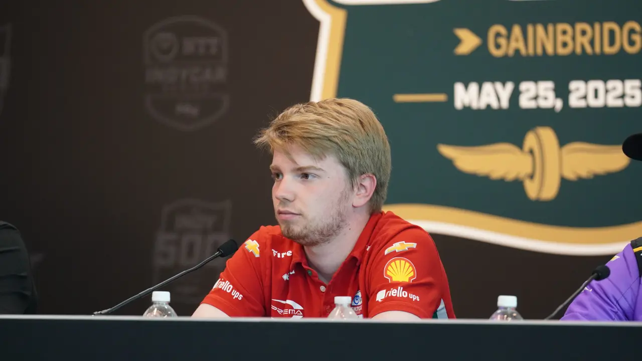 Robert Shwartzman at the 2025 Indianapolis 500 press conference