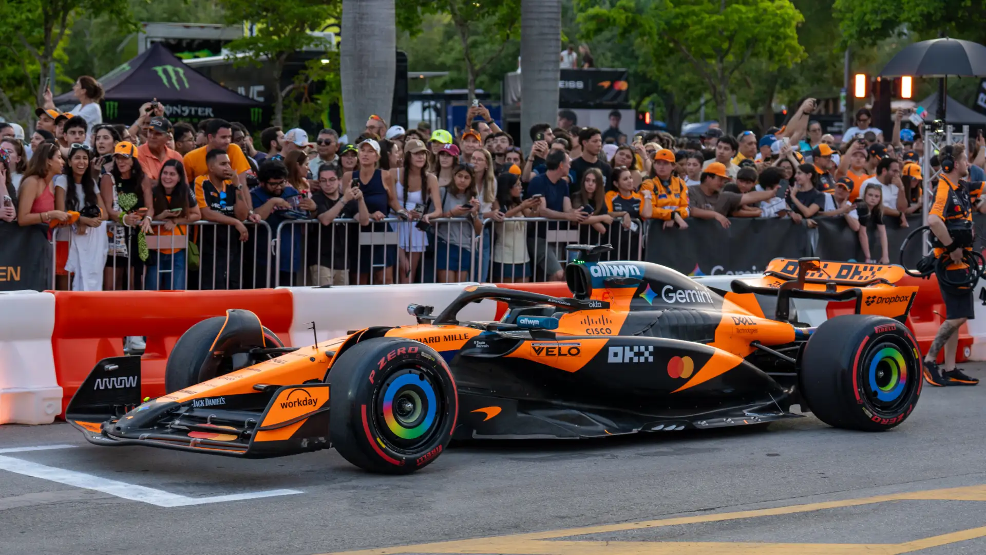 The MCL60 parked in front of McLaren fans