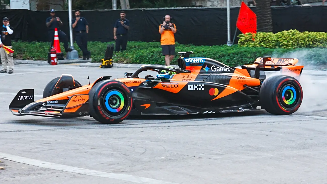 Lando Norris drives the MCL60