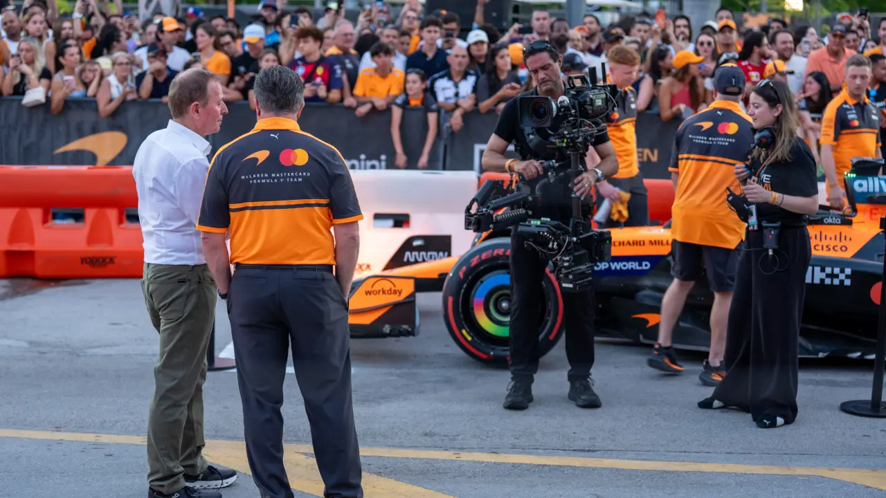 Martin Brundle and Zak Brown at McLaren Racing Live