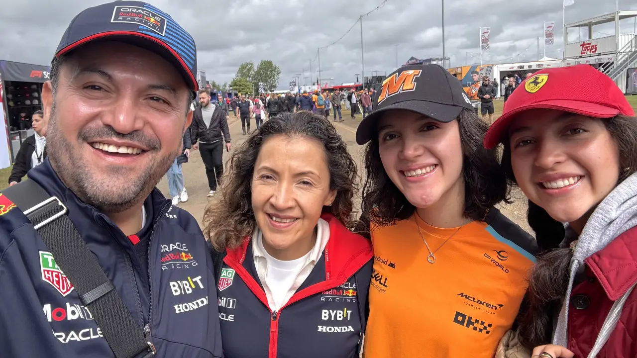 Majo and her family at Silverstone