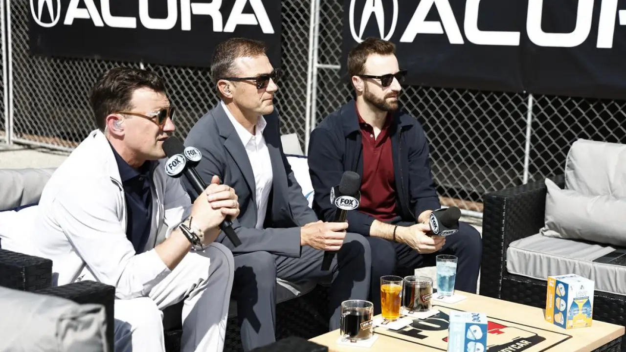 Townsend Bell, Will Buxton and James Hinchcliffe reporting for FOX