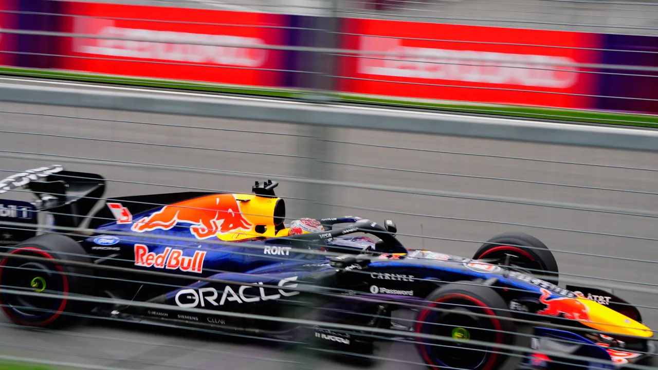 Max Verstappen driving by General Admission