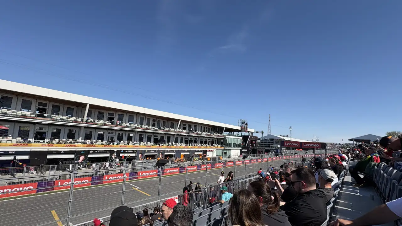 View looking down the main straight from Grandstand 1