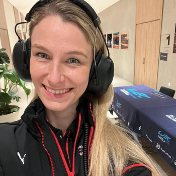 Lise-Marie working for Porsche Penske Motorsport in WEC