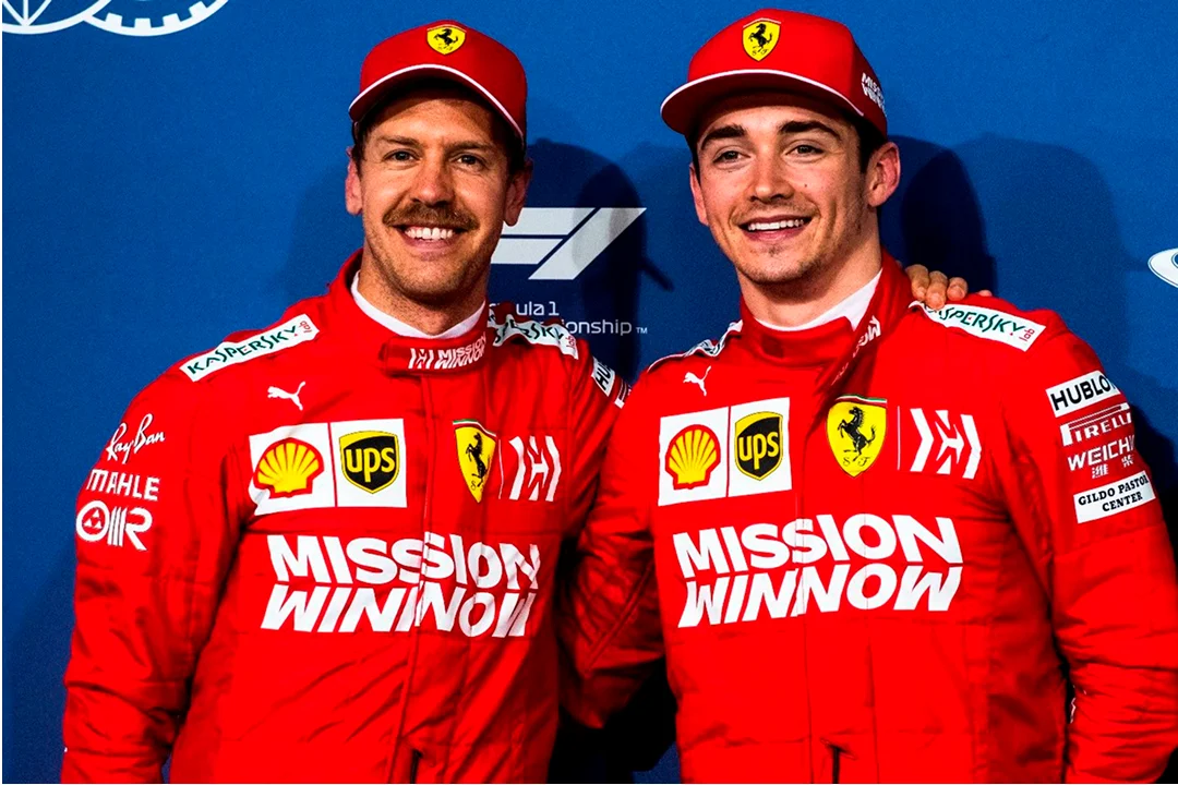 Sebastian Vettel and Charles Leclerc