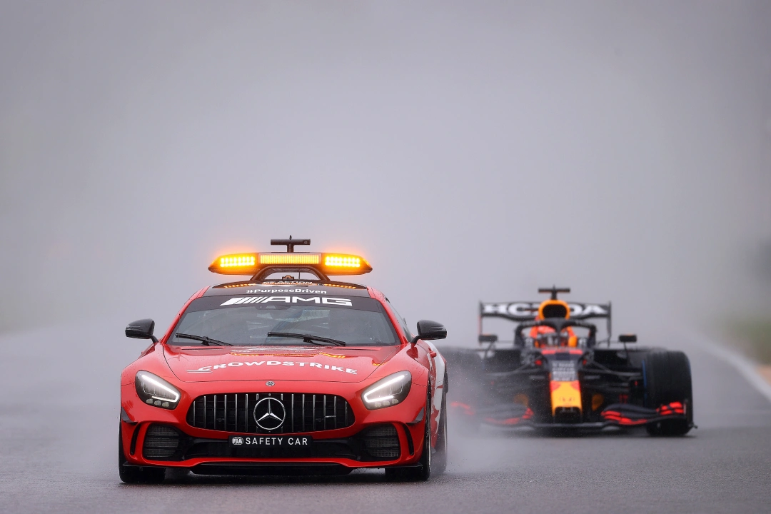 Safety Car and Red Bull F1 car at Belgian GP 2021