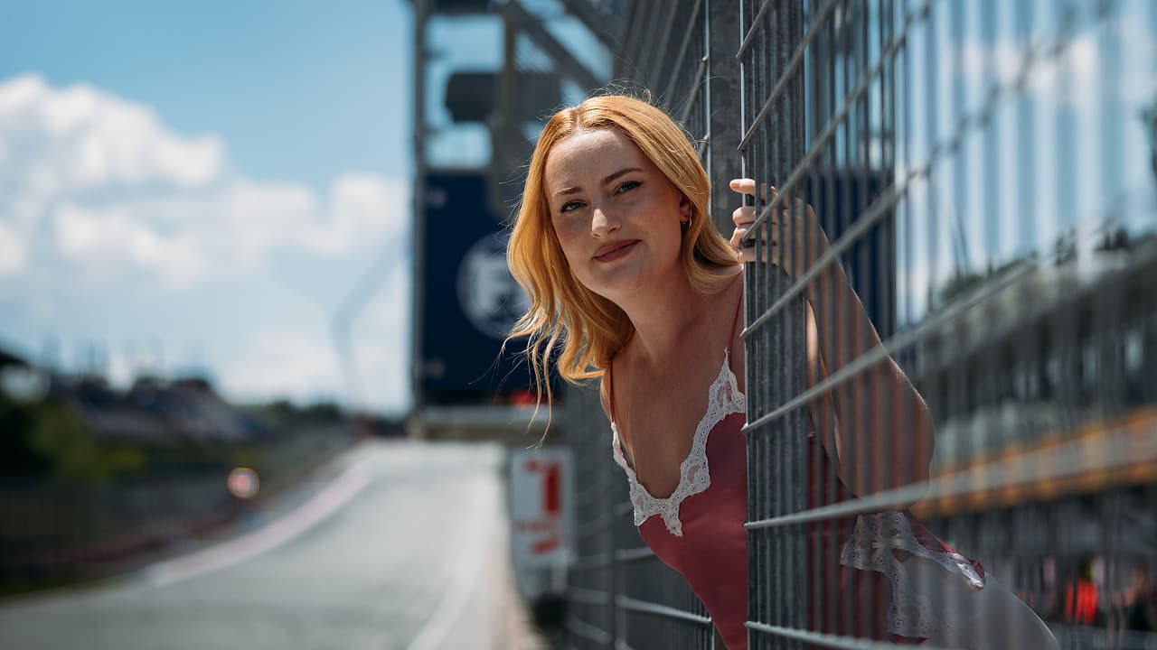 Amelia Dimoldenberg for her Passenger Princess season 2 announcement (Photo by Formula 1)