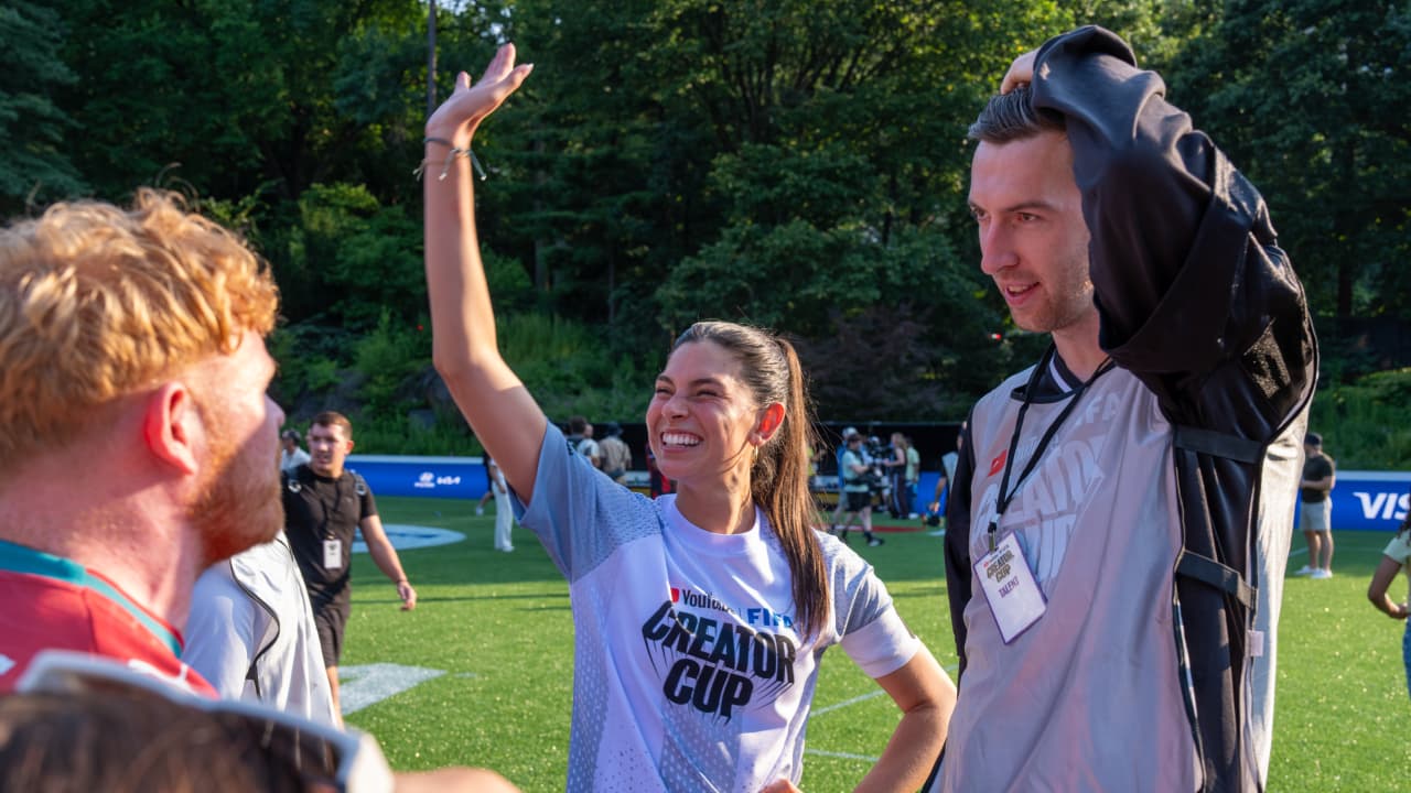 Team captain Celine Dept waving to fans