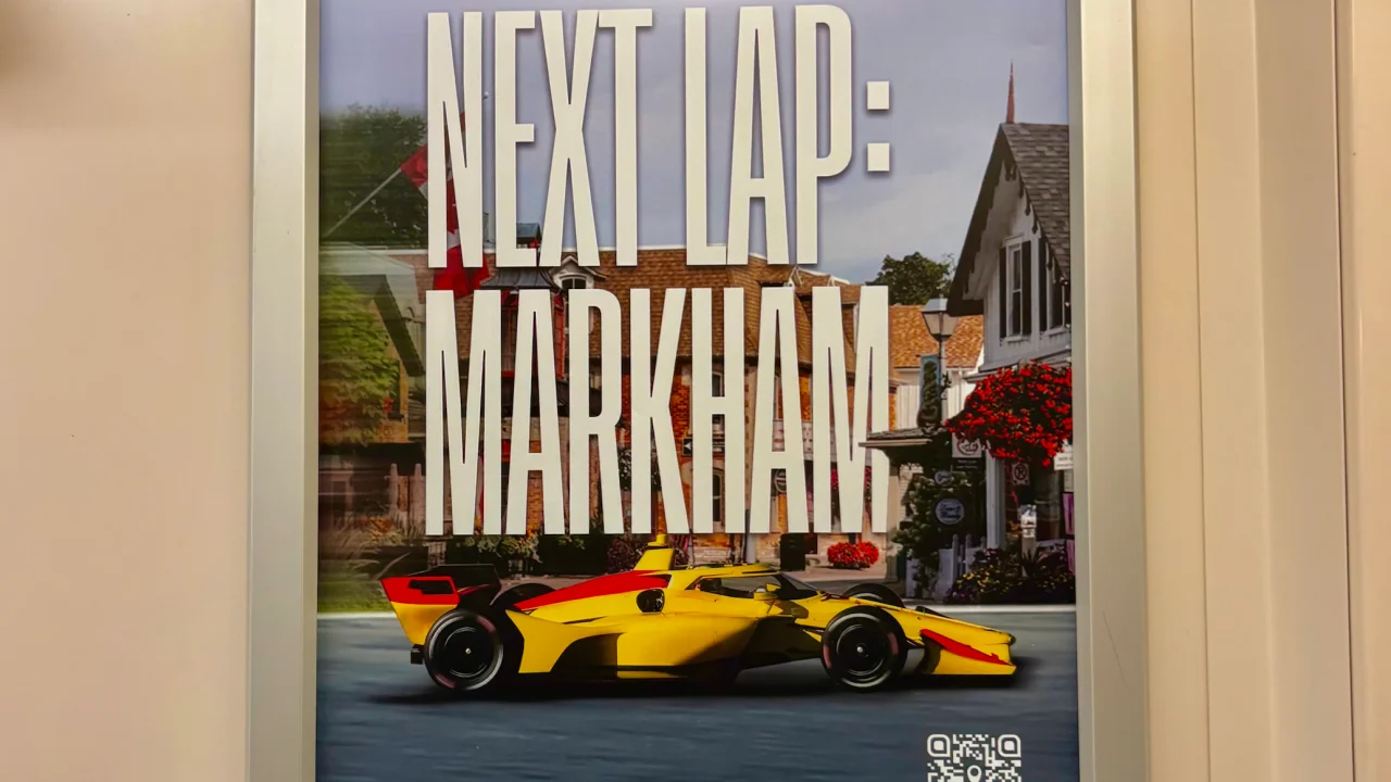 A Markham IndyCar race poster as seen on the TTC