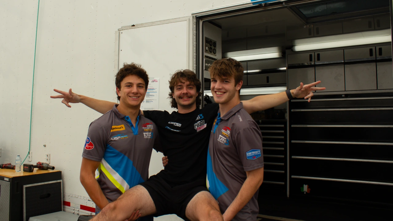 Brady Golan, Tyke Durst, and Sebastian Manson in the Markham paddock