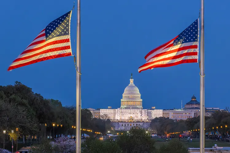 The U.S. Capitol in the evening