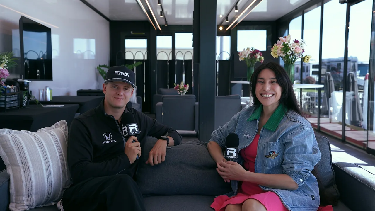 Mandy Curi interviewing Mick Schumacher for RACER