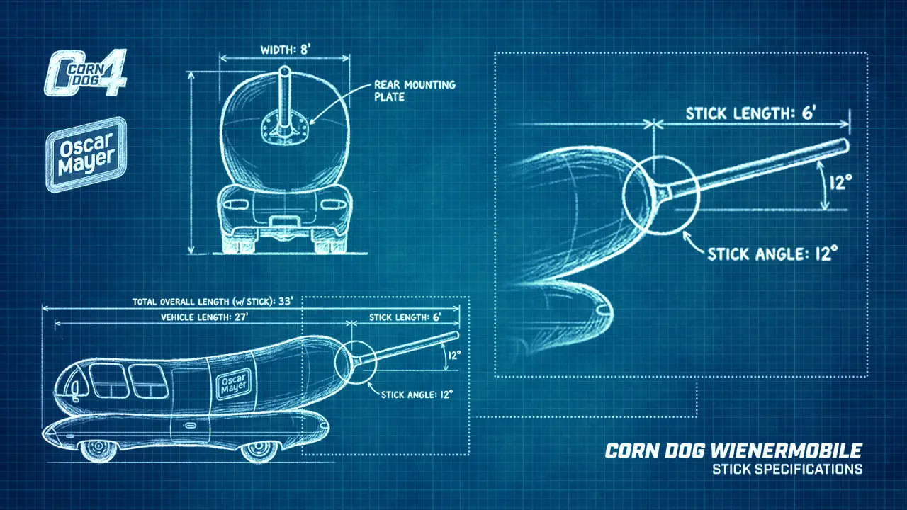 Corn Dog's Wienermobile aerodognamic stick enhancement (Source: Oscar Mayer)