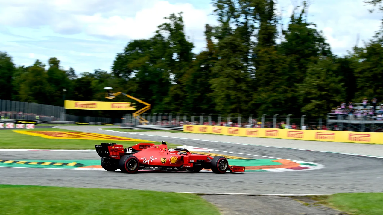 Charles Leclerc in his Ferrari during the 2019 Monza Grand Prix. Source: Ferrari Media Centre