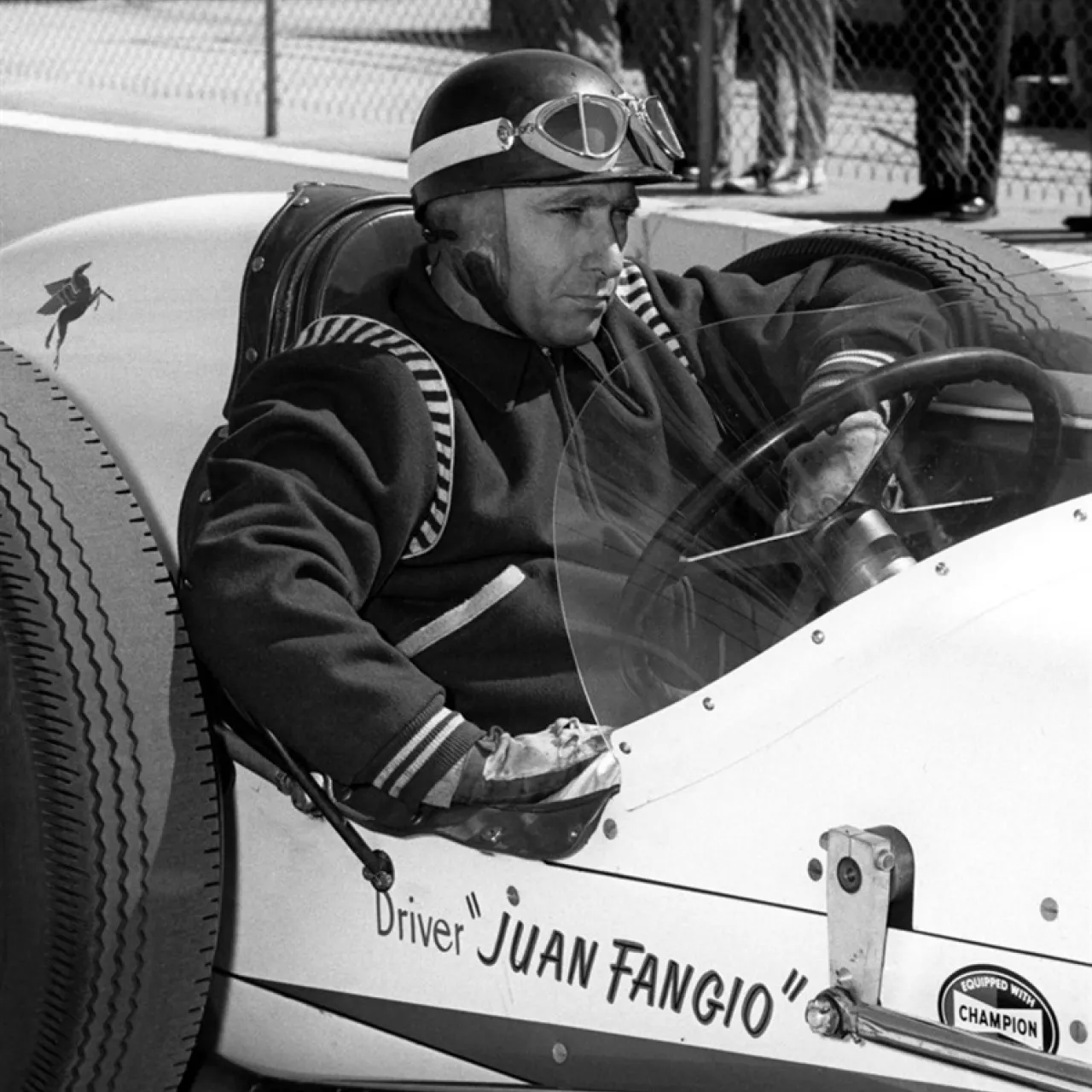 F1 legend Juan Manuel Fangio tried his hand at the 1958 Indianapolis 500 after a challenge he received during the 1957 Race of Two Worlds (Photo Credit: Indianapolis Motor Speedway)