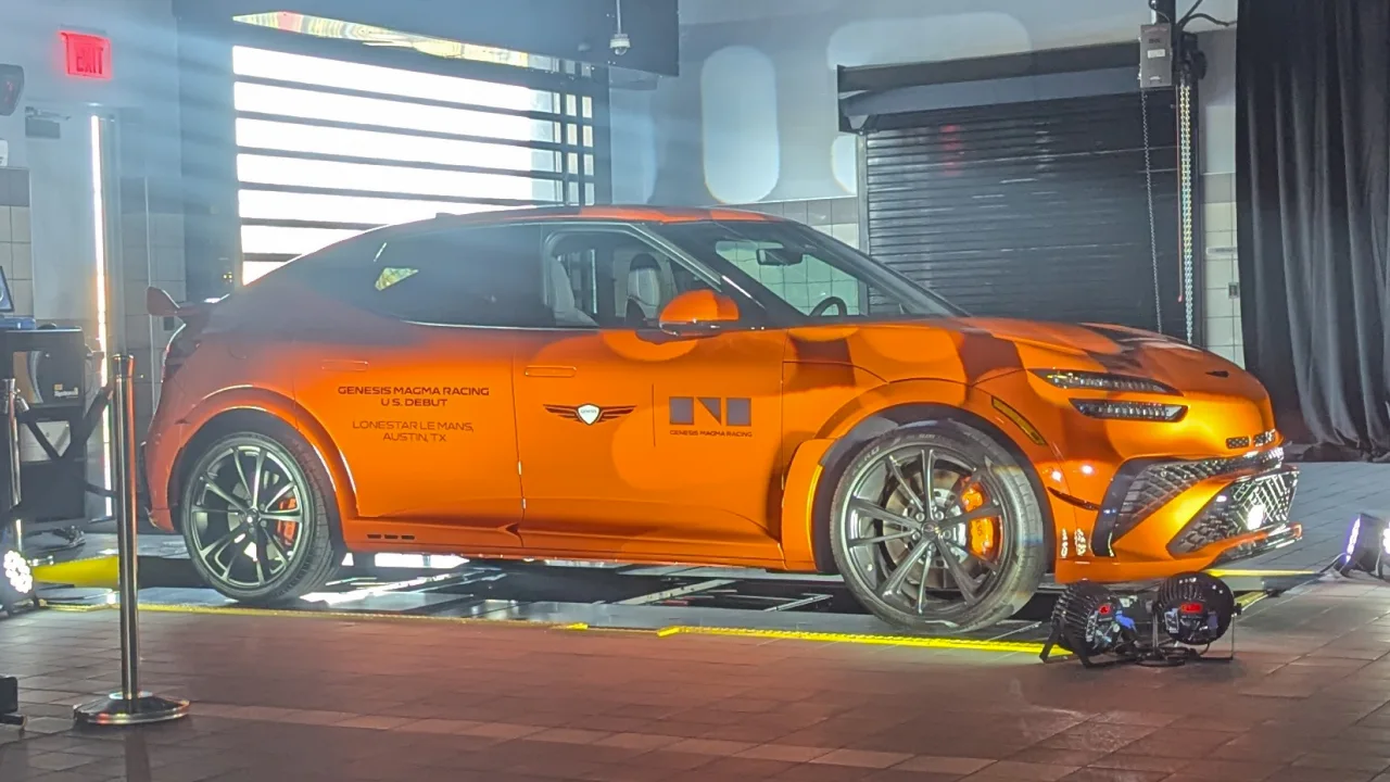 A Genesis road car parked at the Genesis Magma Racing event. (Photo: Elizabeth Blackstock/FanAmp)