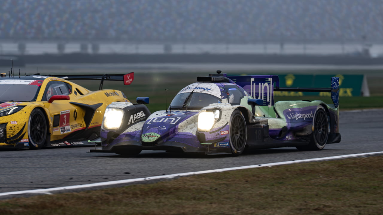 Logan Sargeant's team—the ERA Motorsport No. 18 car—competing in the 2026 Rolex 24 (Photo: Greg Kallman/FanAmp)
