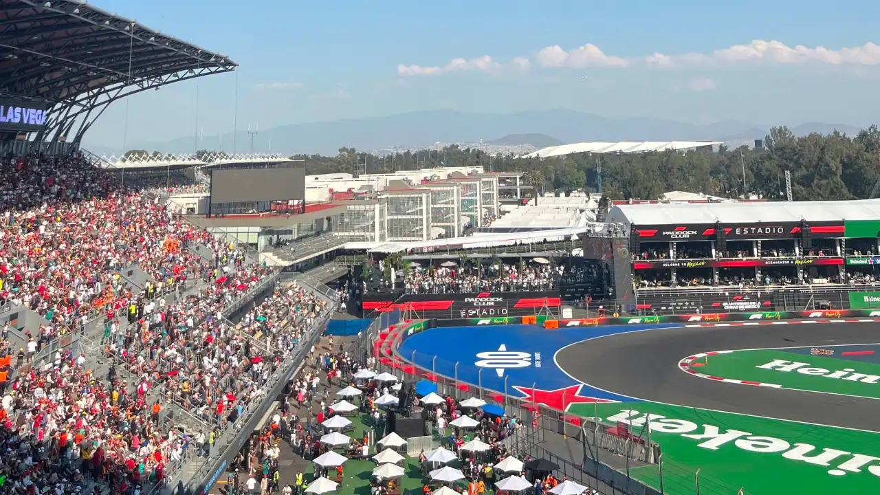 Majo’s view from her seats in Grandstand 15