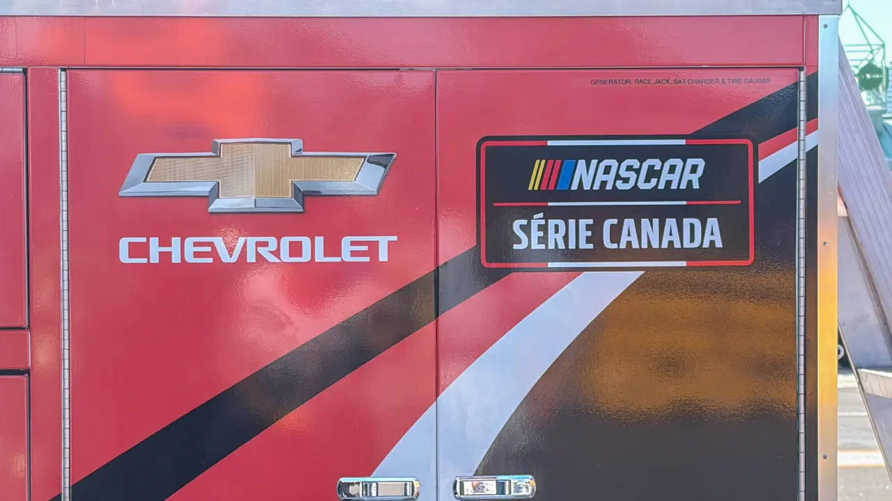 The Chevrolet and NASCAR Canada Series logos displayed trackside (Photo: Claudia Ovejero/FanAmp)