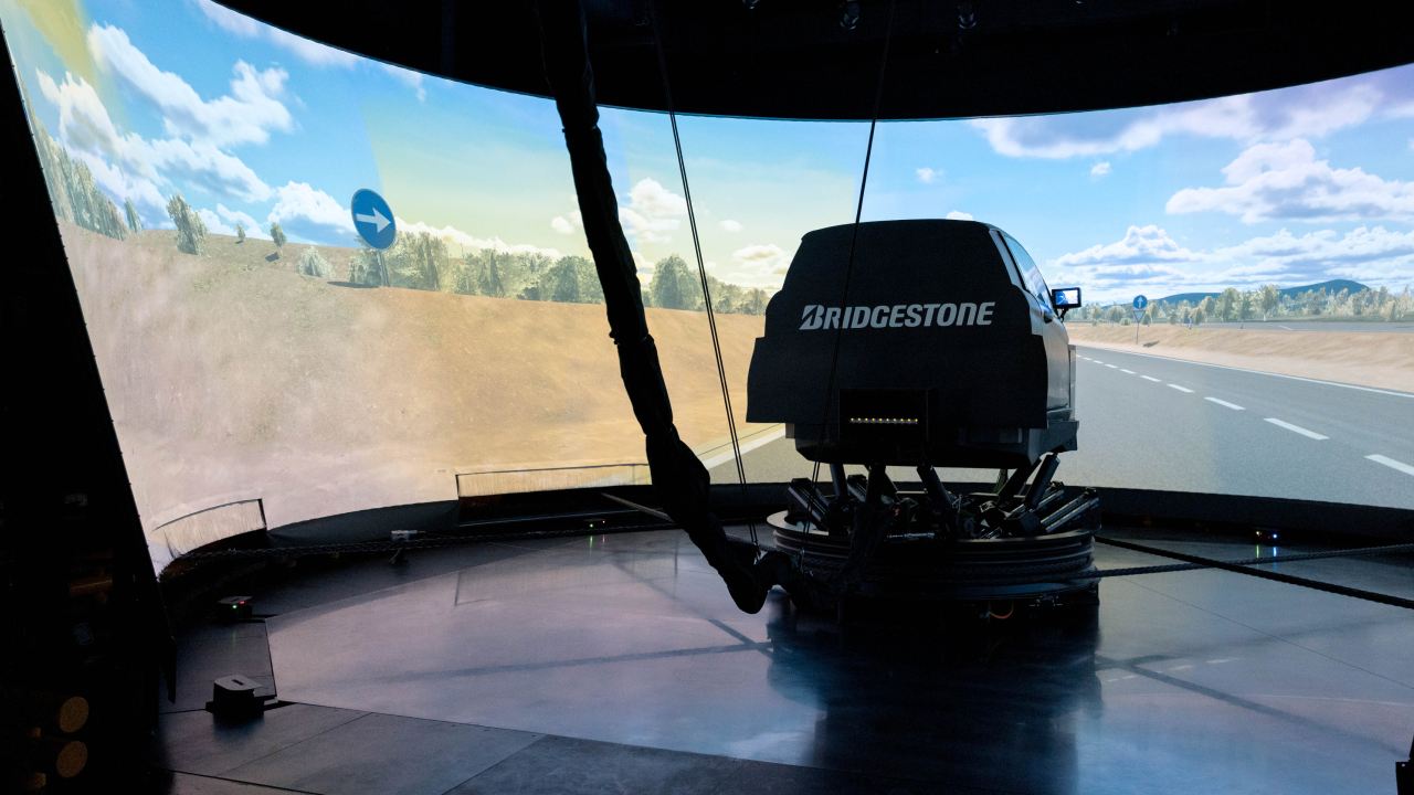 Bridgestone's driver-in-loop (DIL) simulator is designed to test tires without ever having to build a physical example. (Photo credit: Bridgestone)