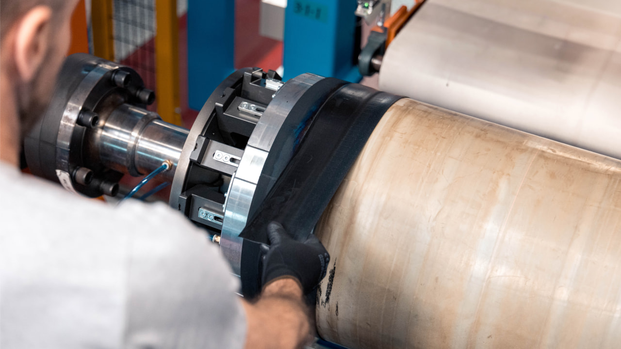 Bridgestone's Formula E compound blend uses 65% recycled and renewable materials, and the first step of the construction process is kneading those ingredients together. (Photo credit: Bridgestone)