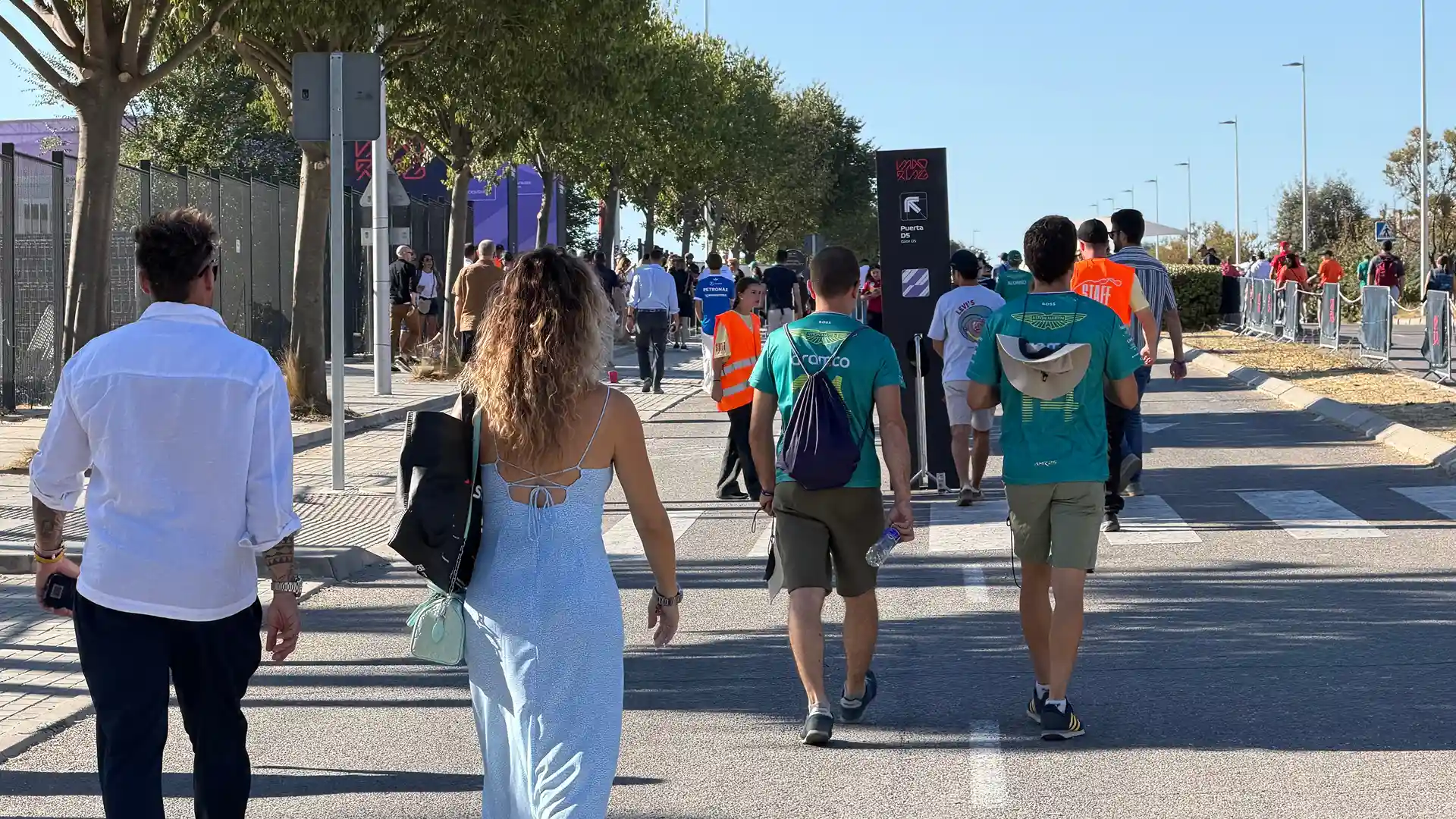 Fans arriving at an F1 race venue with their bags and personal belongings. (Photo: Ric Pacheco/FanAmp)