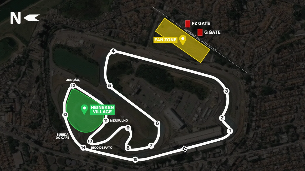 The location of the trackside Fan Zone and Heineken Village