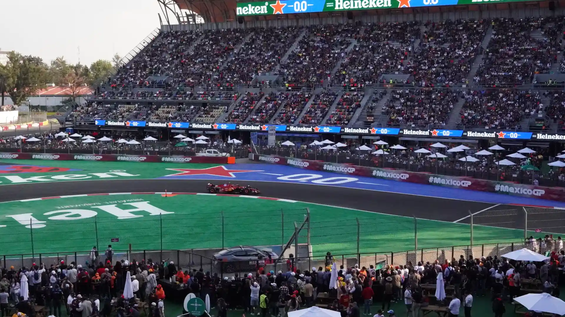 A Ferrari F1 car at the Mexican Grand Prix. (Photo: Greg Kallman/FanAmp)