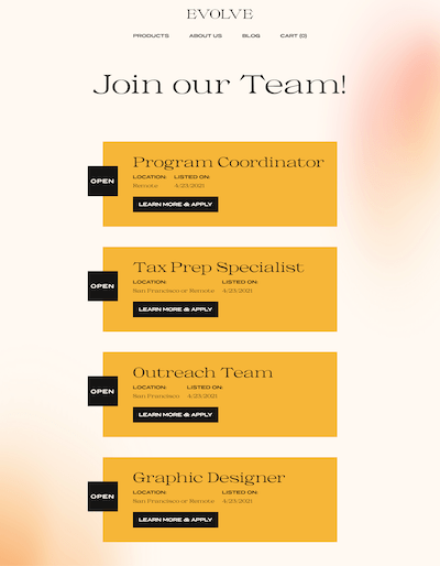 Evolve Template Screenshot