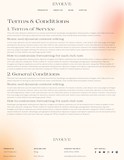 Evolve Template Screenshot