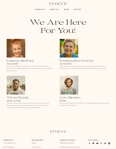 Evolve Template Screenshot