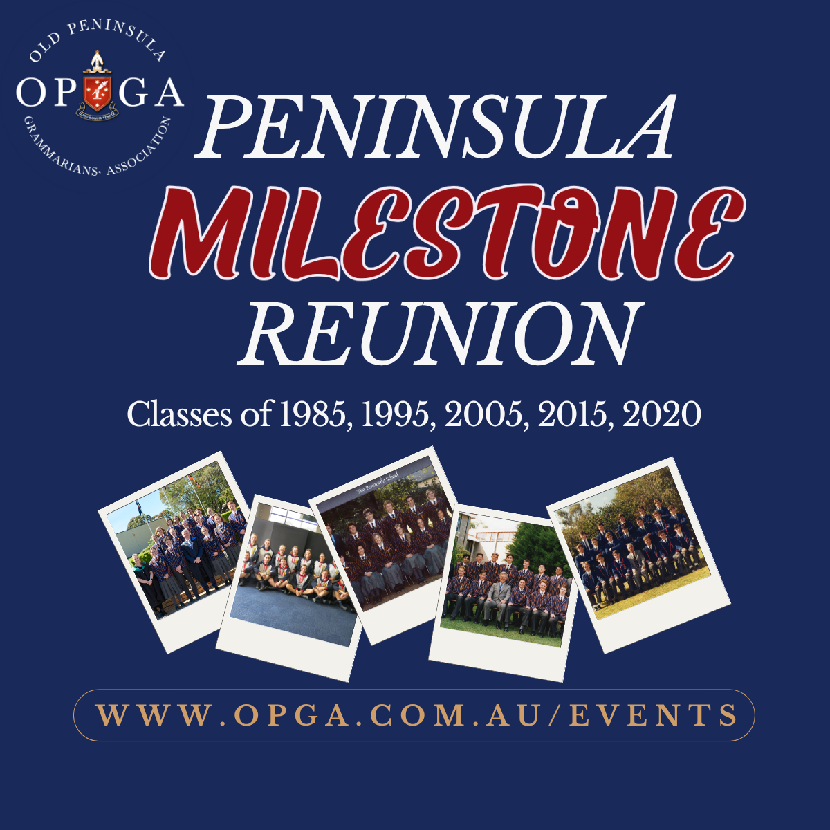 Milestone Reunion - Class of 1095, 1995, 2015, 2005, 2020