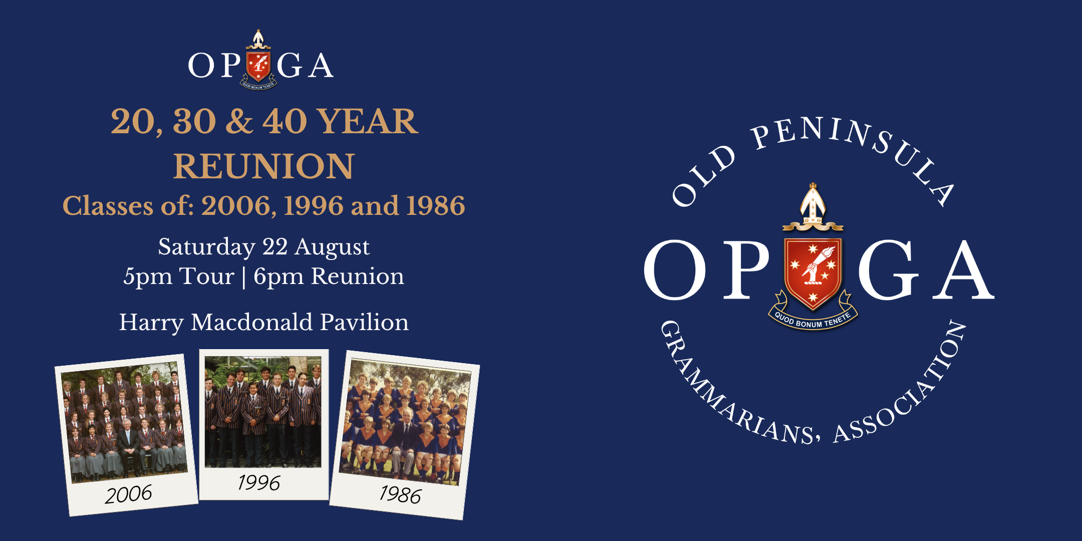 20, 30, 40 Year Milestone Reunion (Classes of 2006, 1996, 1986)