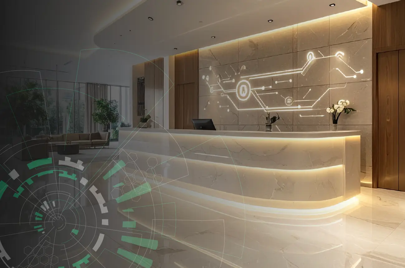 modern hotel reception running on technology