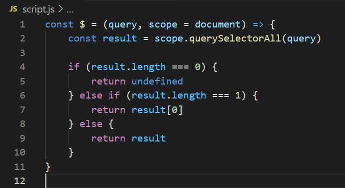 Lines of code to easily access DOM node(s)