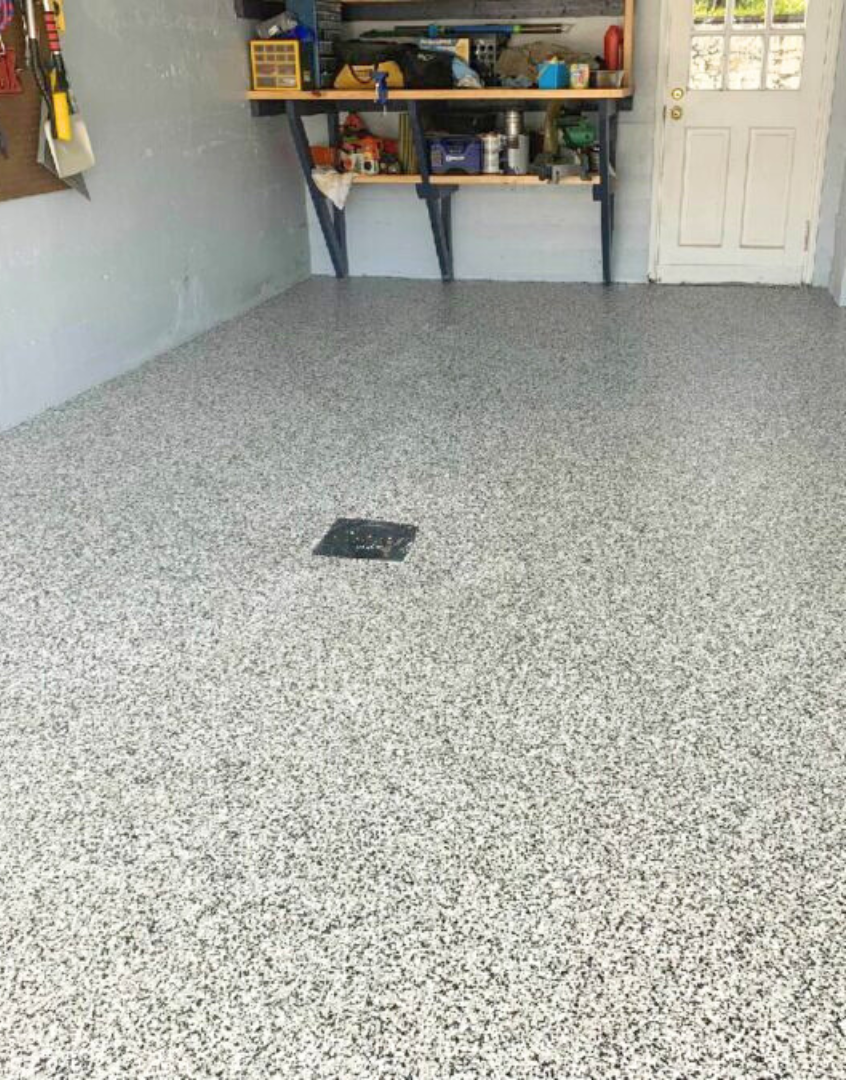 1-car garage after floor coating