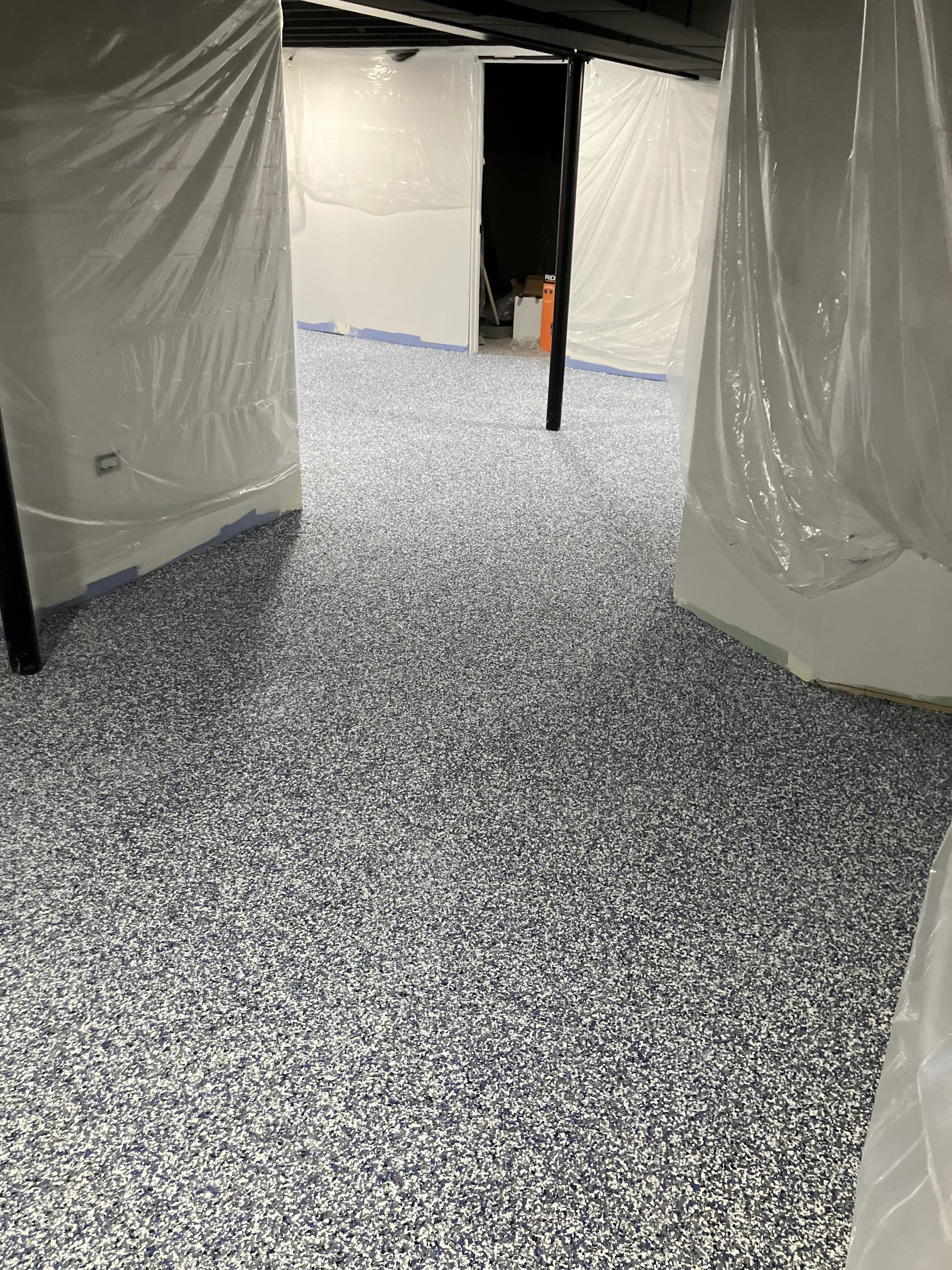 basement after floor coating