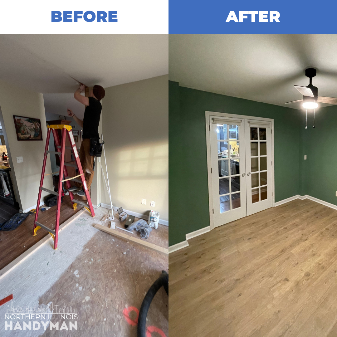 Dining room converted into a home office