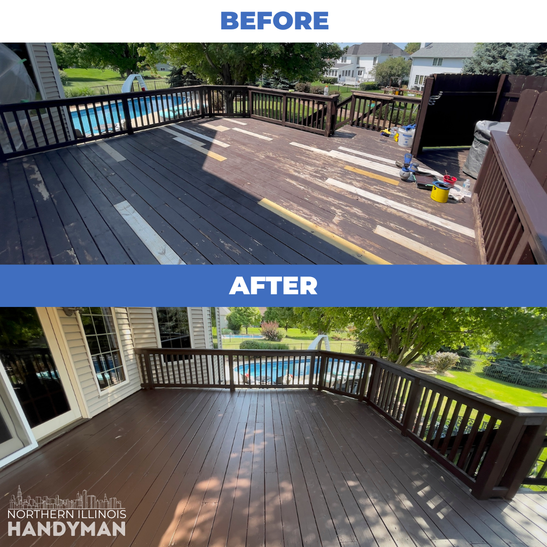 Wooden deck after professional staining