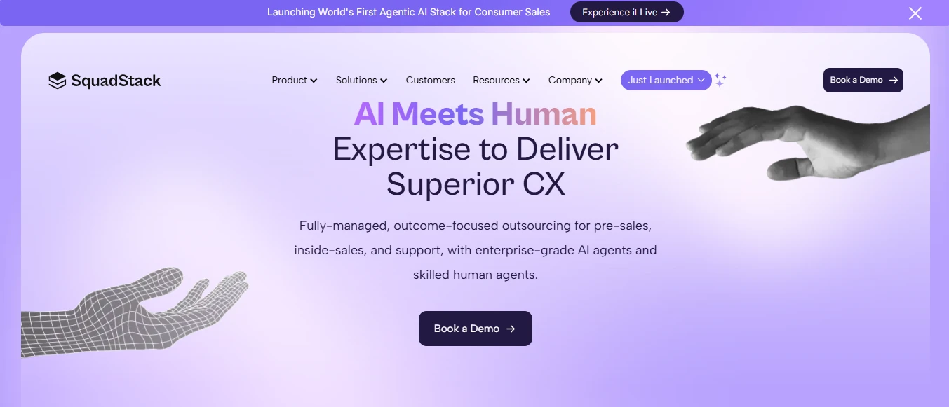 SquadStack.ai Humanoid Voice AI Agent