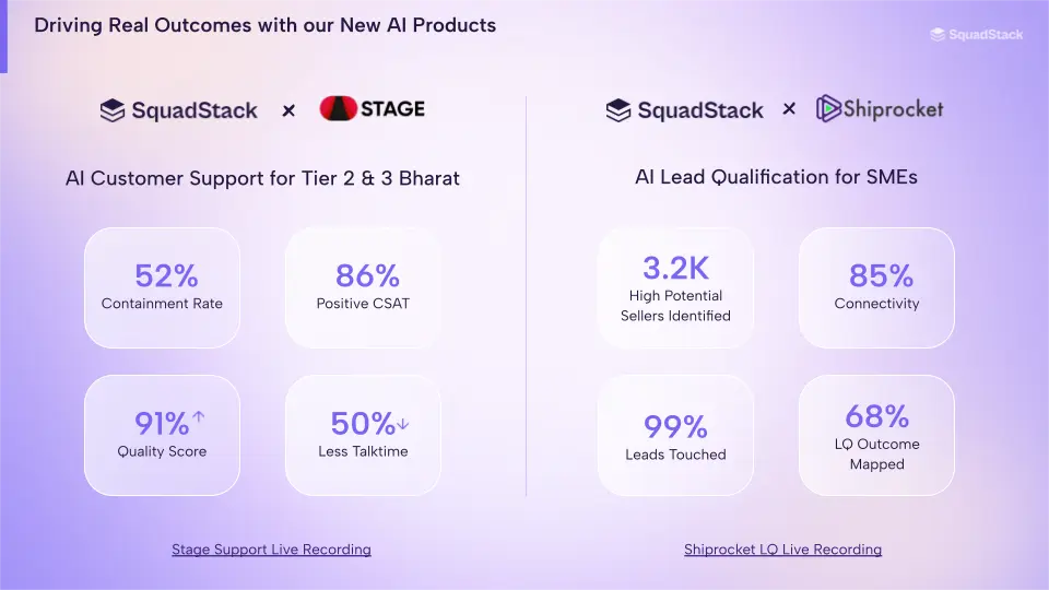 SquadStack: best AI outbound calling bot