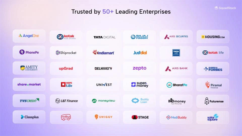 SquadStack AI Voice Agent Customers 